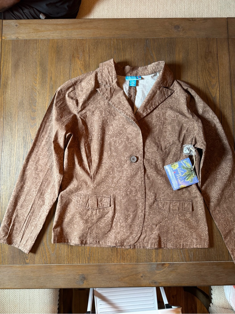 Island Winds Brown Paisley Blazer Jacket